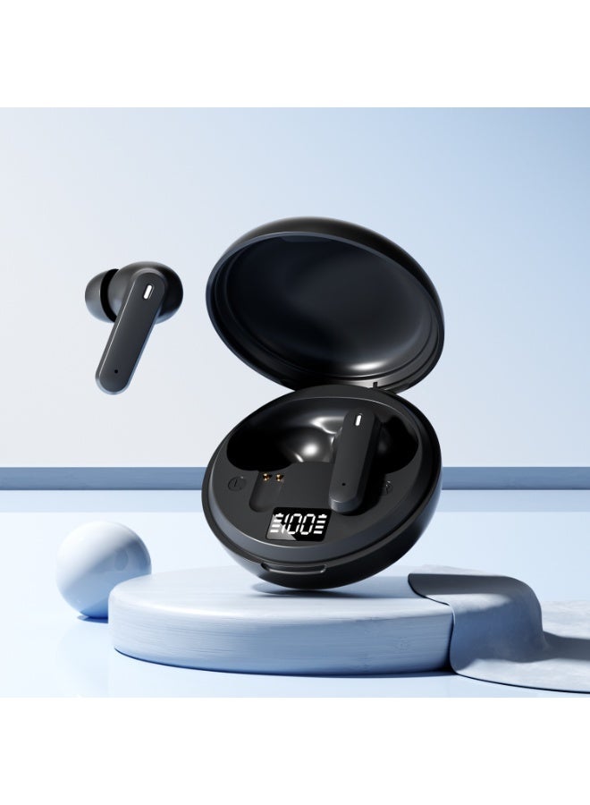 مُوطْمُوك  M164 سماعات لاسلكية، سماعات بلوتوث 6.0 في الأذن مع شاشة LED، سماعات بلوتوث جديدة صغيرة عميقة باس صوت ستيريو، إلغاء الضوضاء للمكالمات الواضحة، سماعات الأذن الخفيفة الوزن للرياضة، العمل، Trave l (أسود) - Image 2